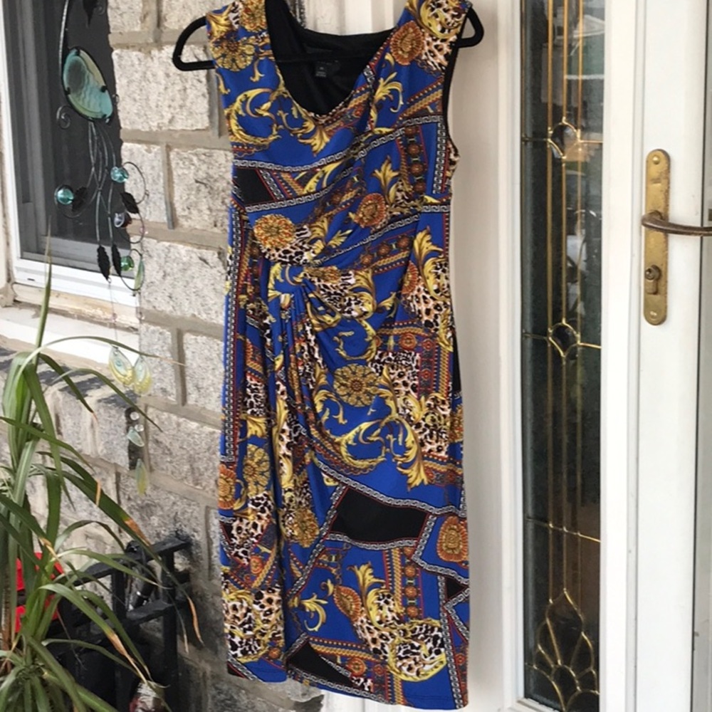Regal printed ruched dress